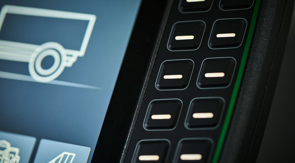 Silicone rubber keypad for agricultural machines with backlit keys